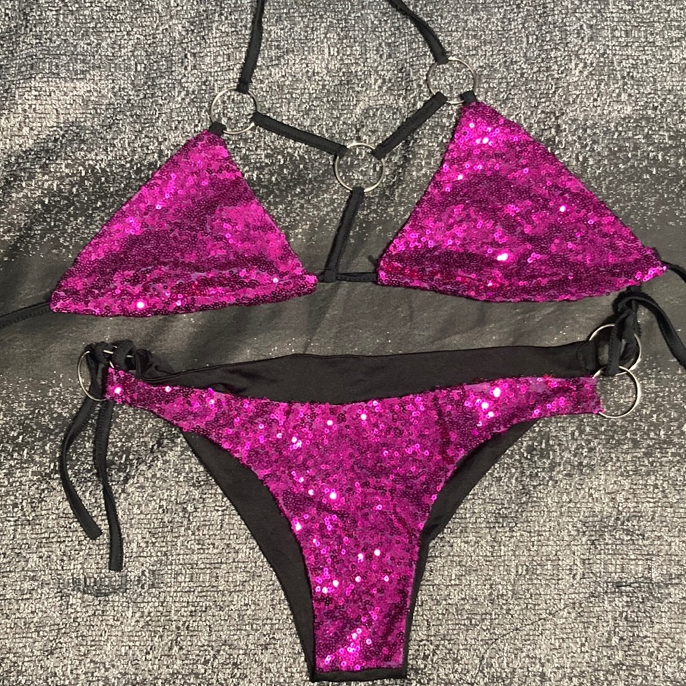 Purple sequins bikini